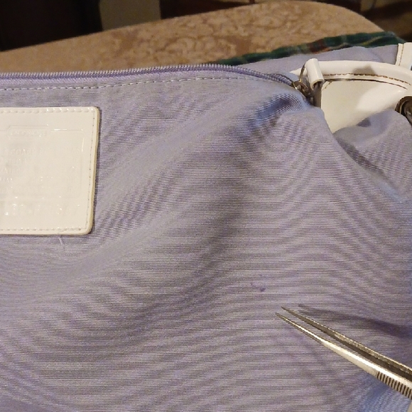 Coach Beige and White Signature Crossbody Bag - Picture 3 of 13